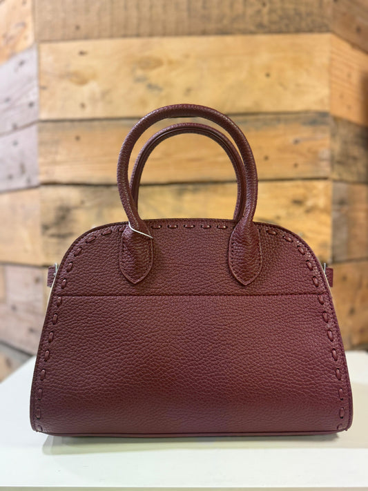 hannah k - 'Tina' Burgundy/Beige Combo Handbag