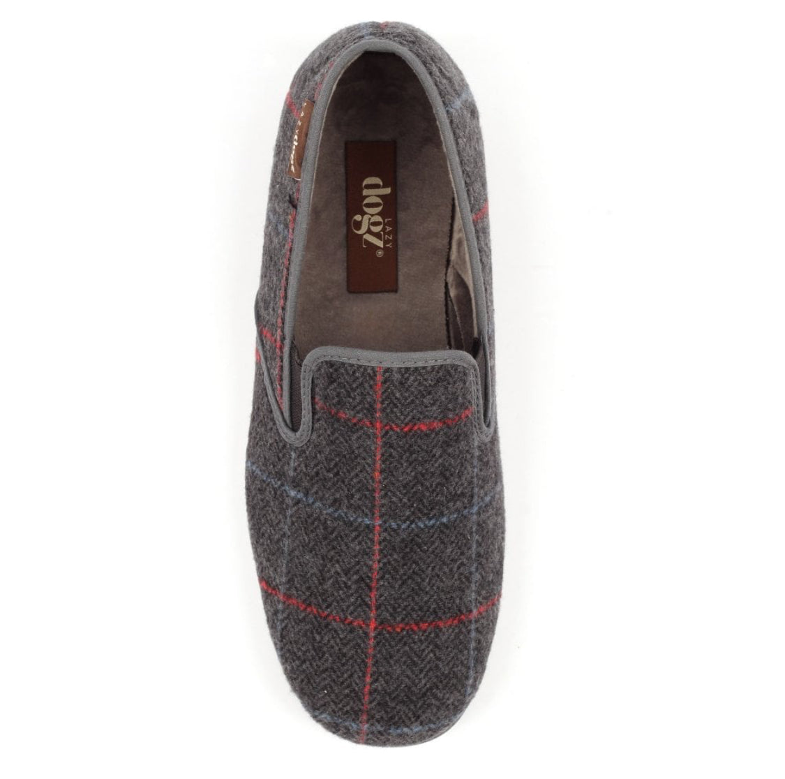 Lazy Dogz - 'Hughes' Mens Grey Check Slipper