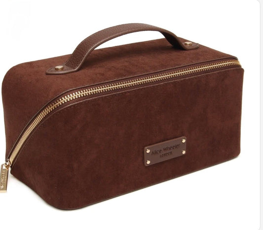 Alice Wheeler - Kensington Chocolate Suede Train Case