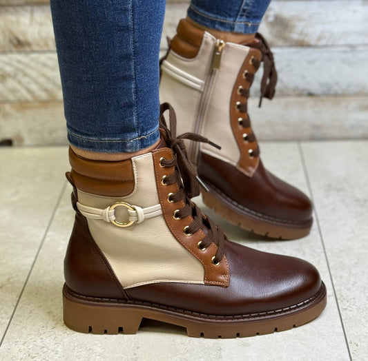 Patrizio Como - 'Favara' Brown Combo Laced Boot
