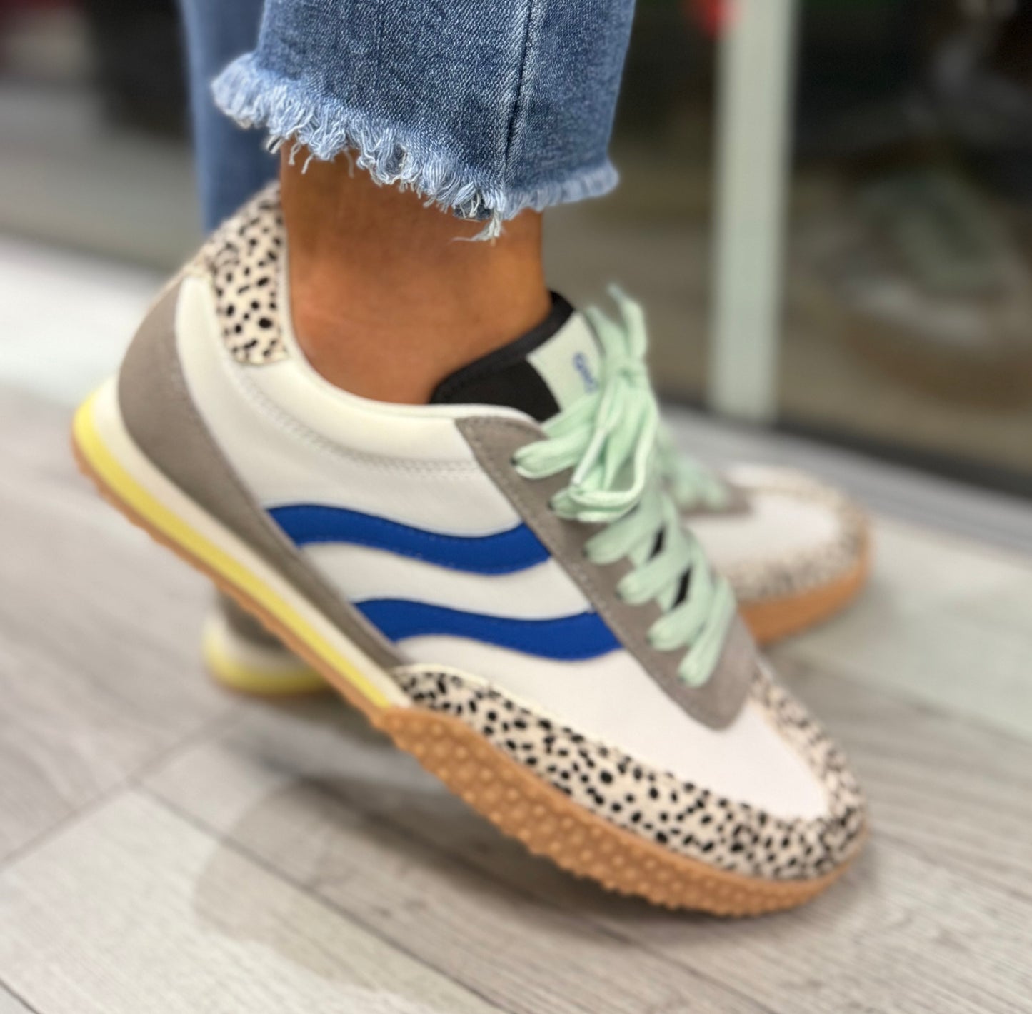 Gioseppo - Dalmatian Combo Leather Trainer