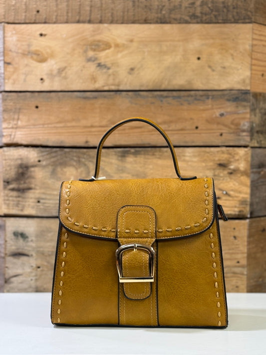 hannah k - 'Rachel' Mustard Buckle Handbag