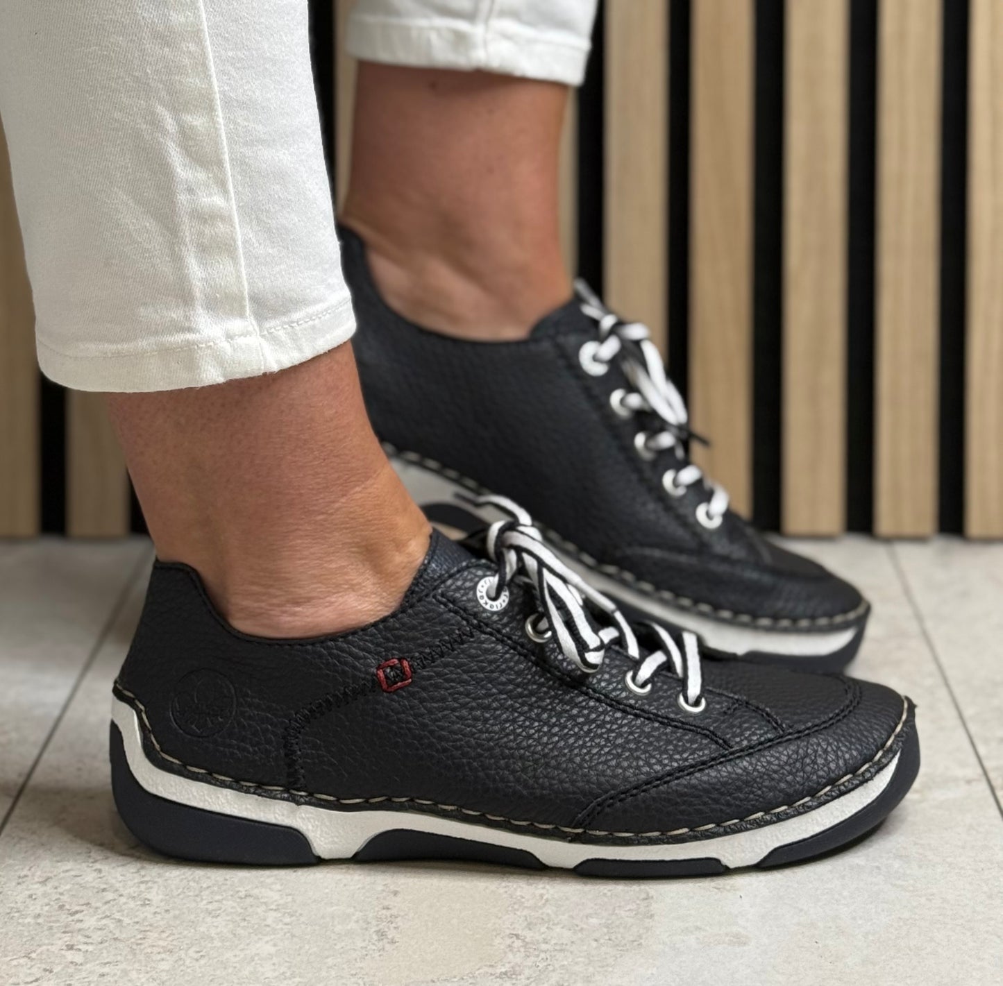 Rieker - Navy Lace Up Leather Shoe