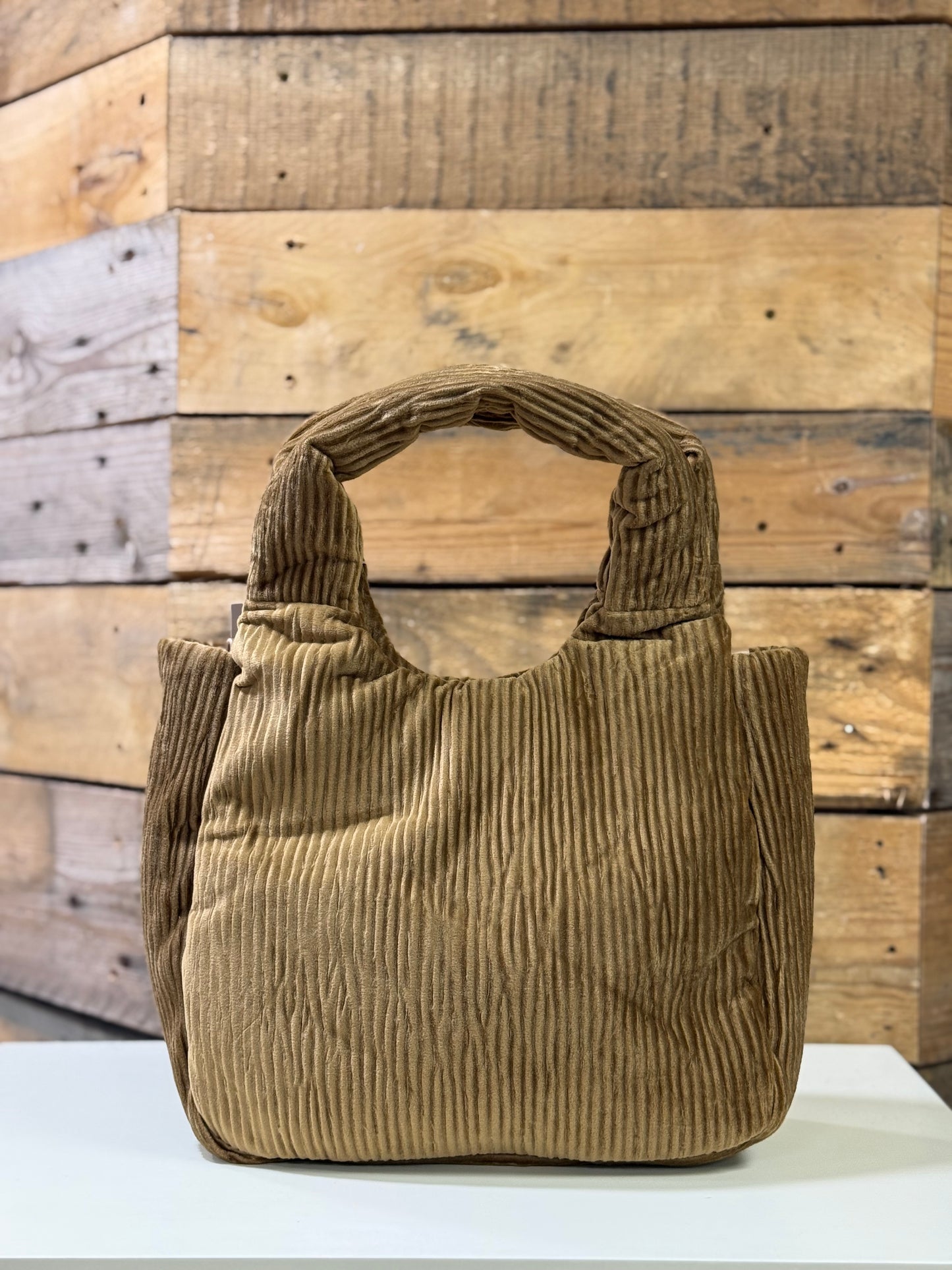 hannah k - 'Brianna' Camel Cord Small Handbag