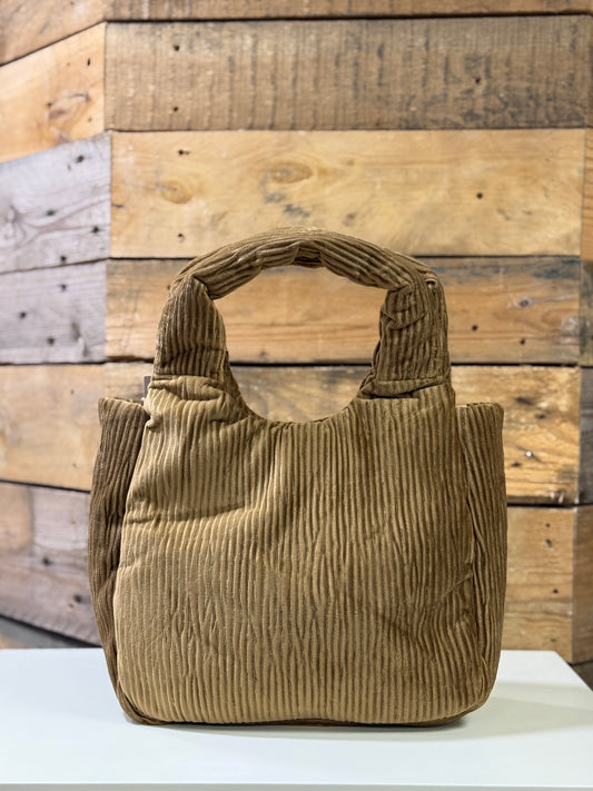 hannah k - 'Brianna' Camel Cord Small Handbag