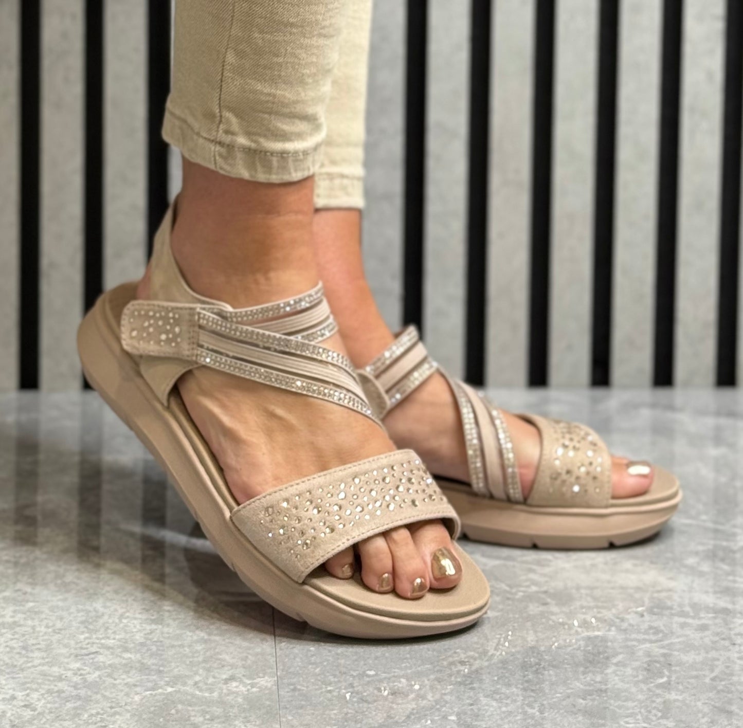 Jana - Powder Pink Strap Sandal