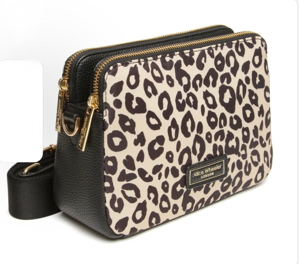 Alice Wheeler - Leopard Double Zip Crossbody