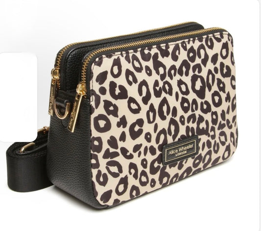 Alice Wheeler - Leopard Double Zip Crossbody