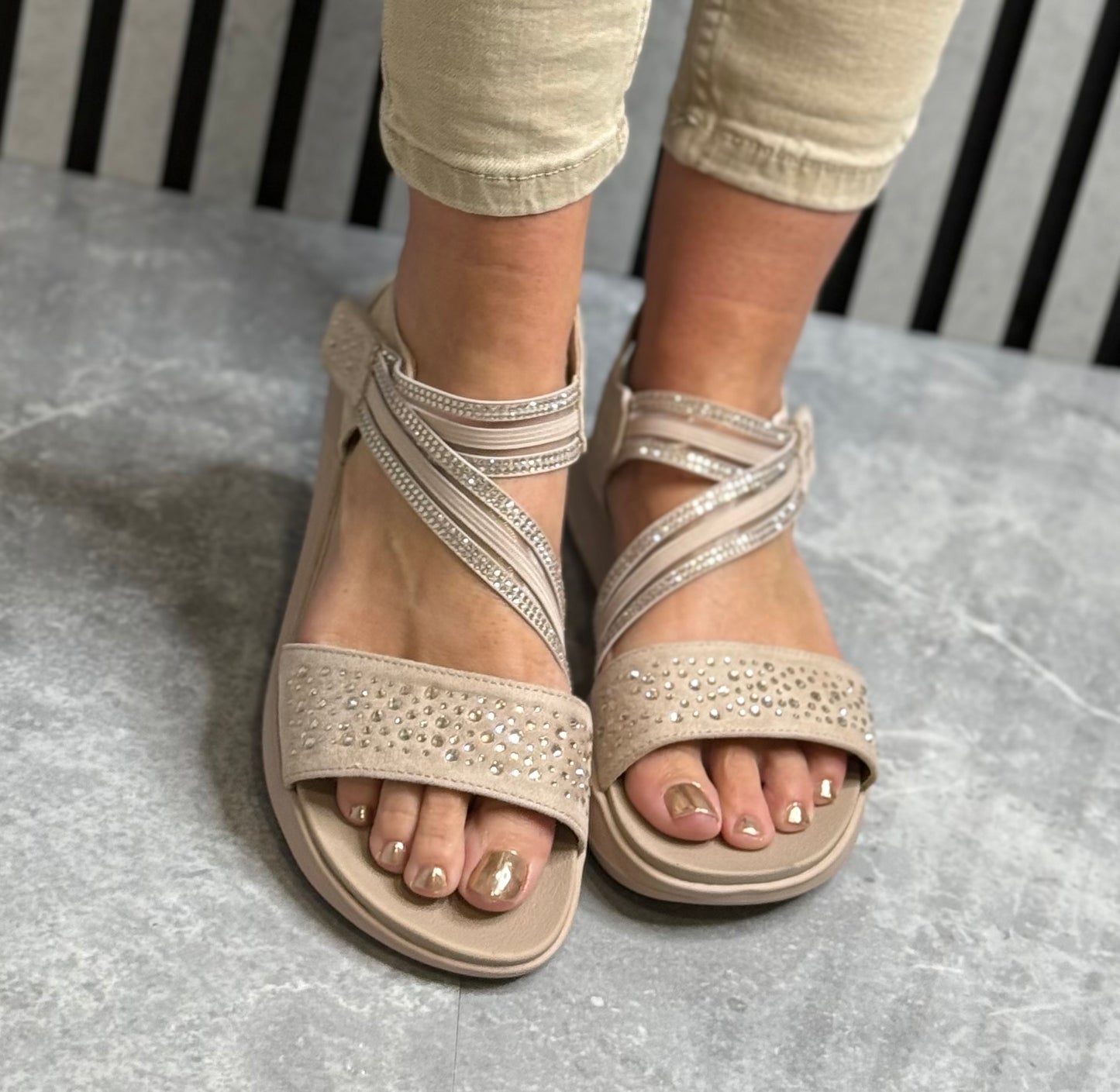 Jana - Powder Pink Strap Sandal