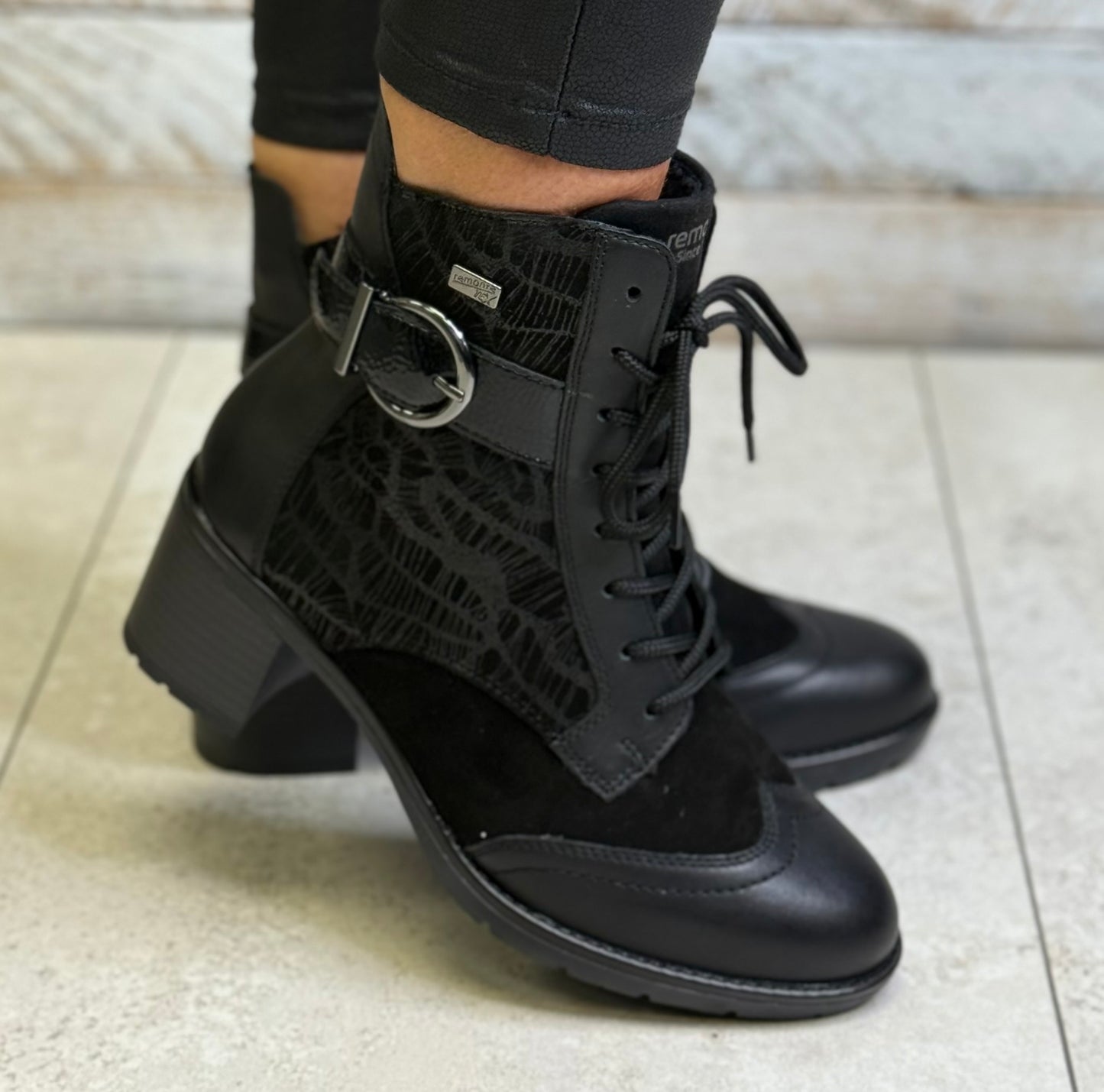 Remonte - Black Strap Detail Combo Boot