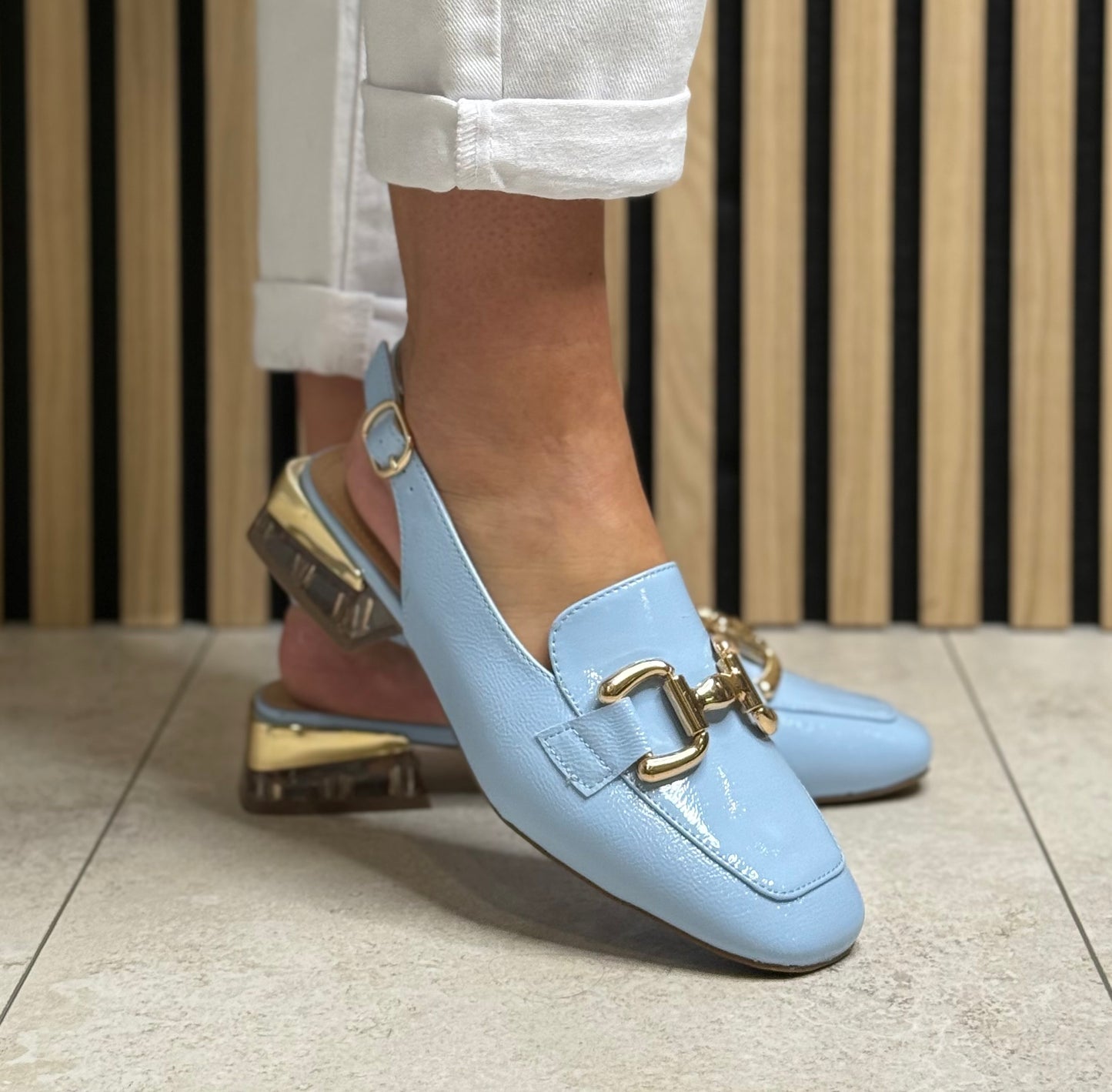 Zanni & Co - 'Diraz One' Sky Patent Slingback