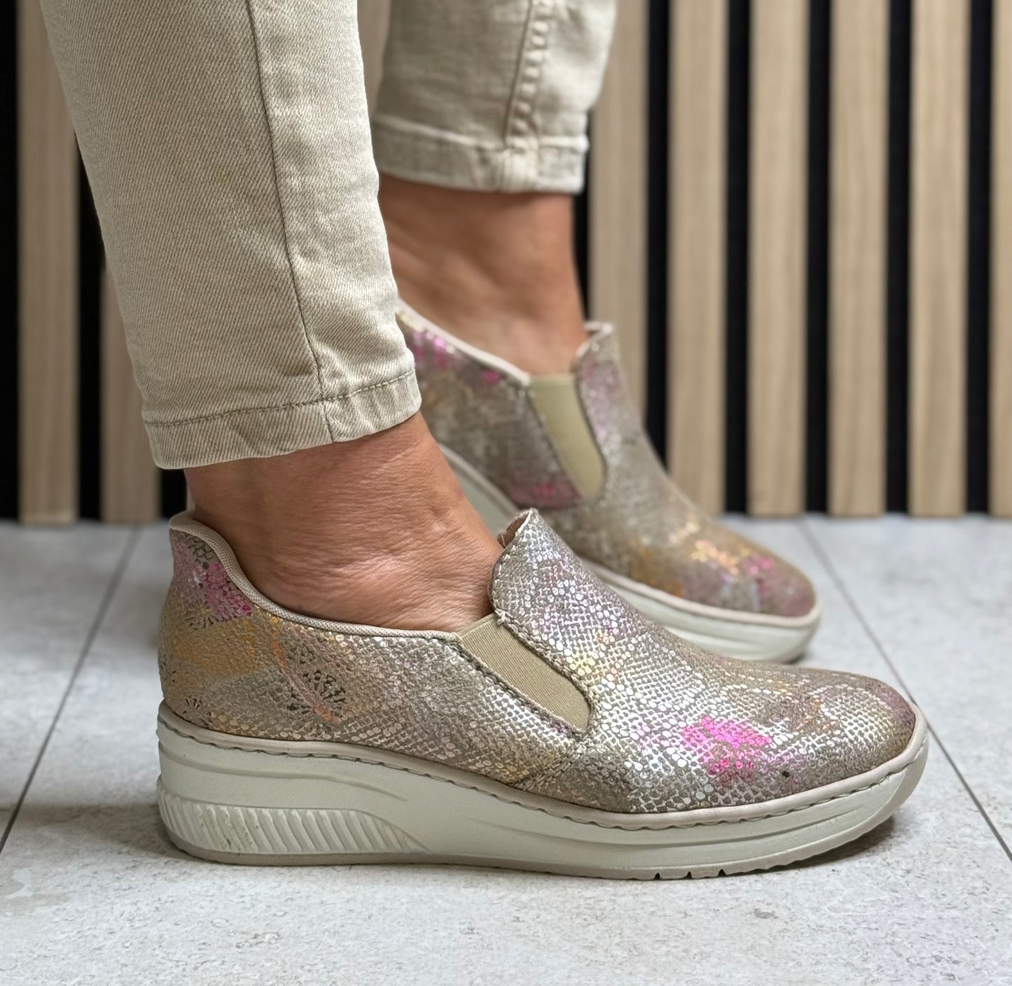 Rieker - Multi Snake Slip On Wedge Shoe
