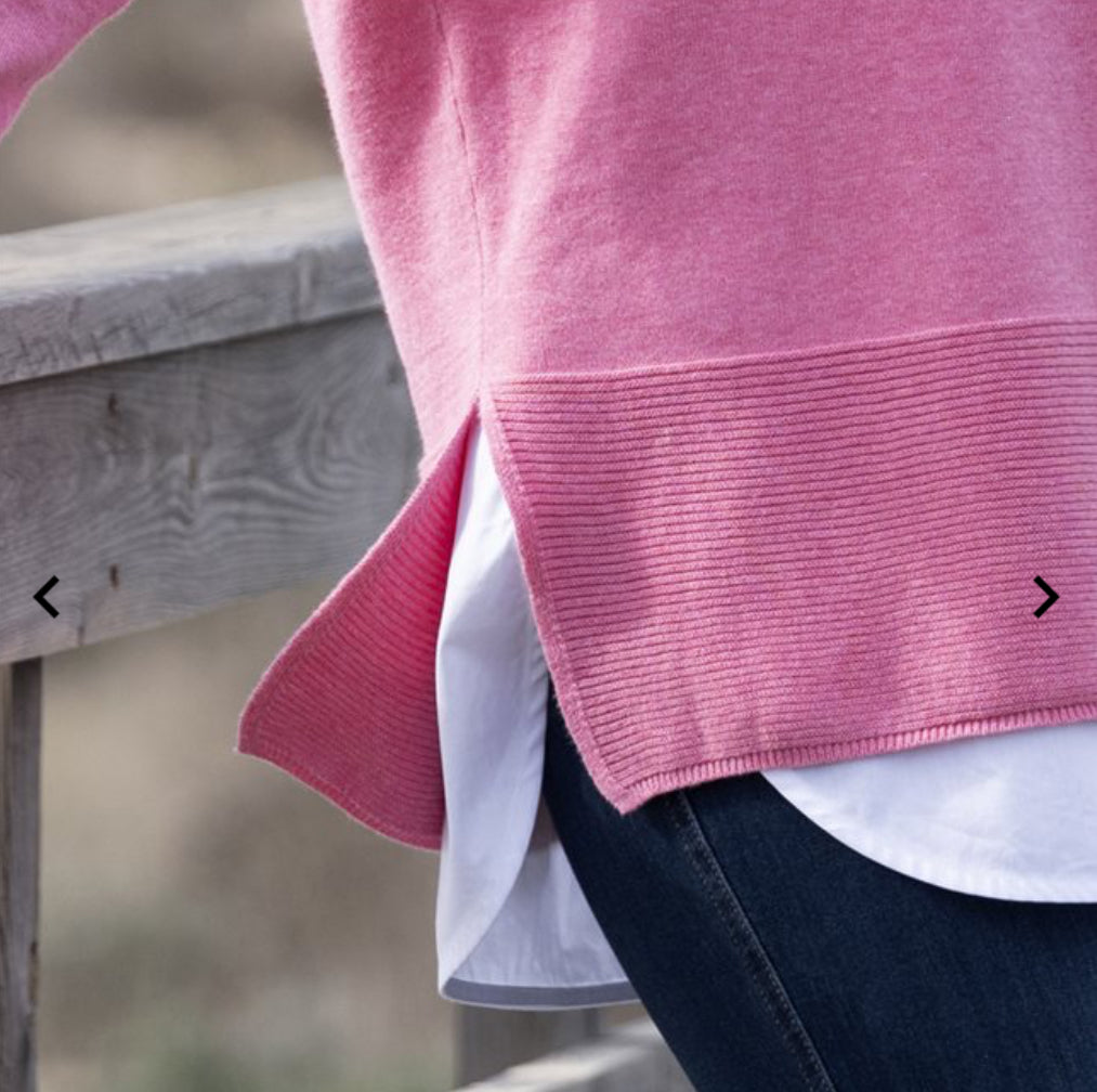 Marble - Pink Cowl Neck Ribbed Jumper