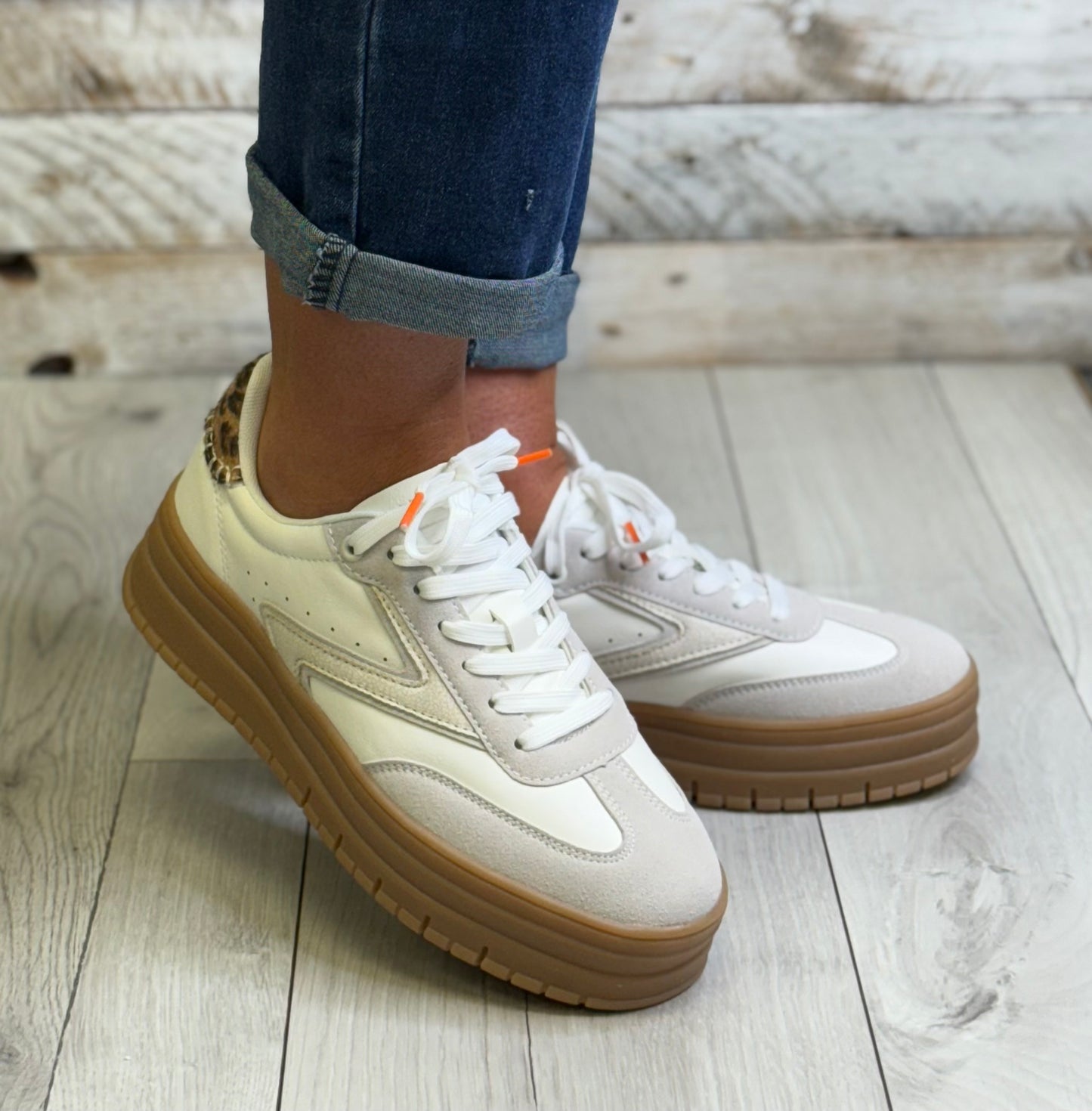 Teddy Smith - Off White Combo Platform Trainer (120305)