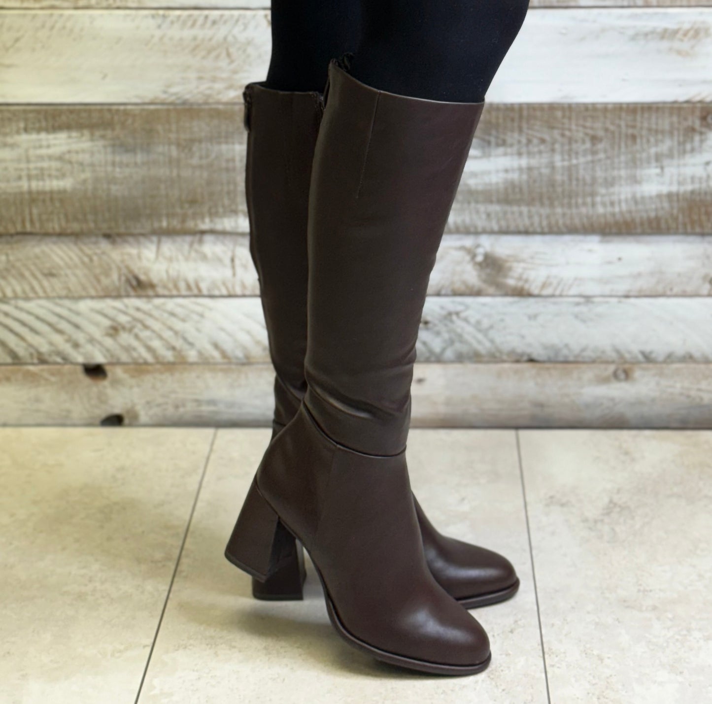Tamaris - Mahogany Knee High Block Heel Boot