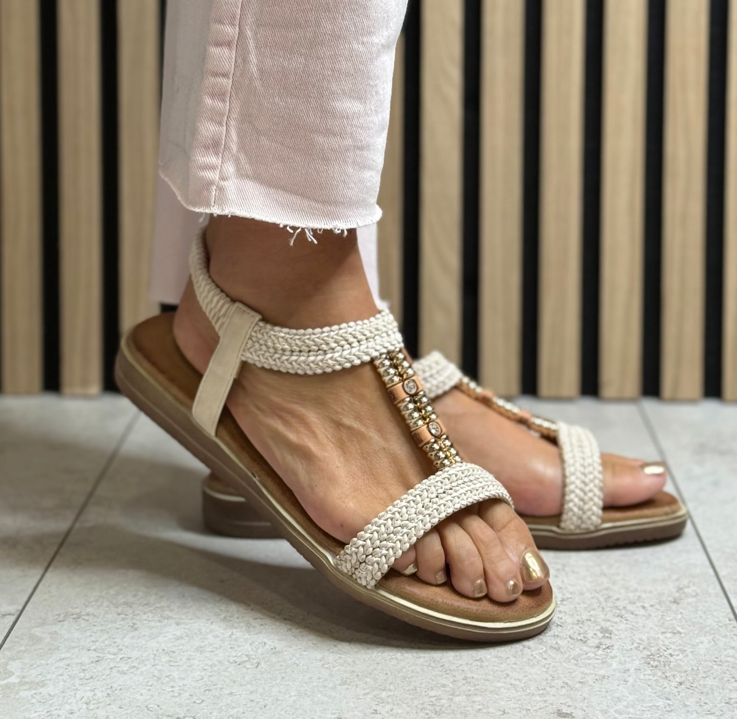 Lunar - 'Portofino' Beige Detail Sandal