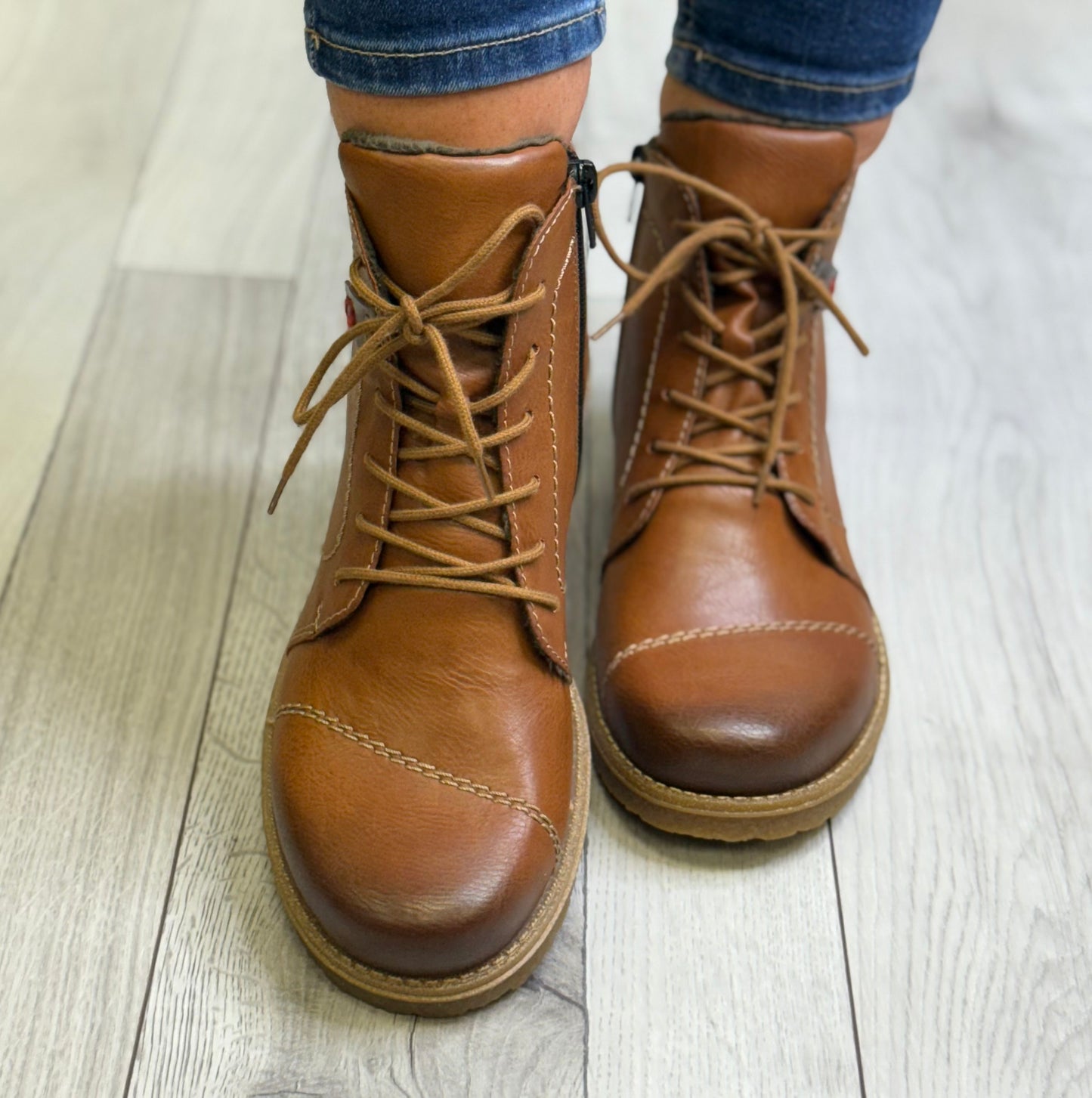 Rieker - Tan Laced Boot