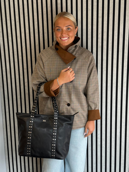 Xti - Black Stud Detailed Handbag (184670)