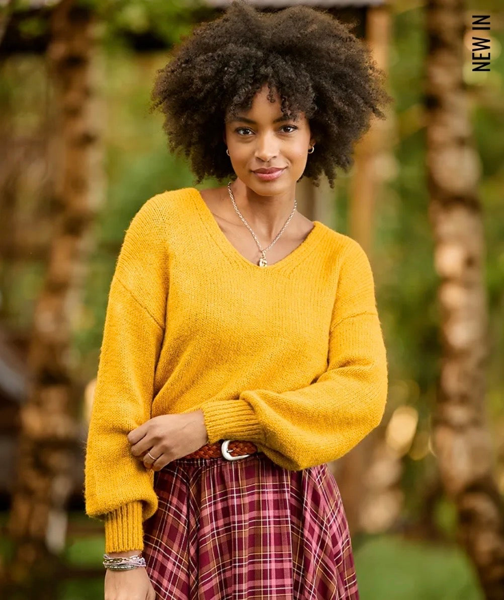 Joe Browns -  Ochre Oh So Cosy V Neck Jumper