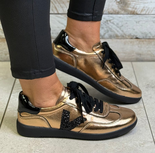 Drilleys- 'Seventy One' Antique Sparkle Trainer
