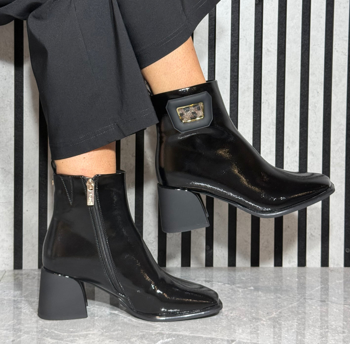 Lotus - 'Quincy' Black Patent Boot
