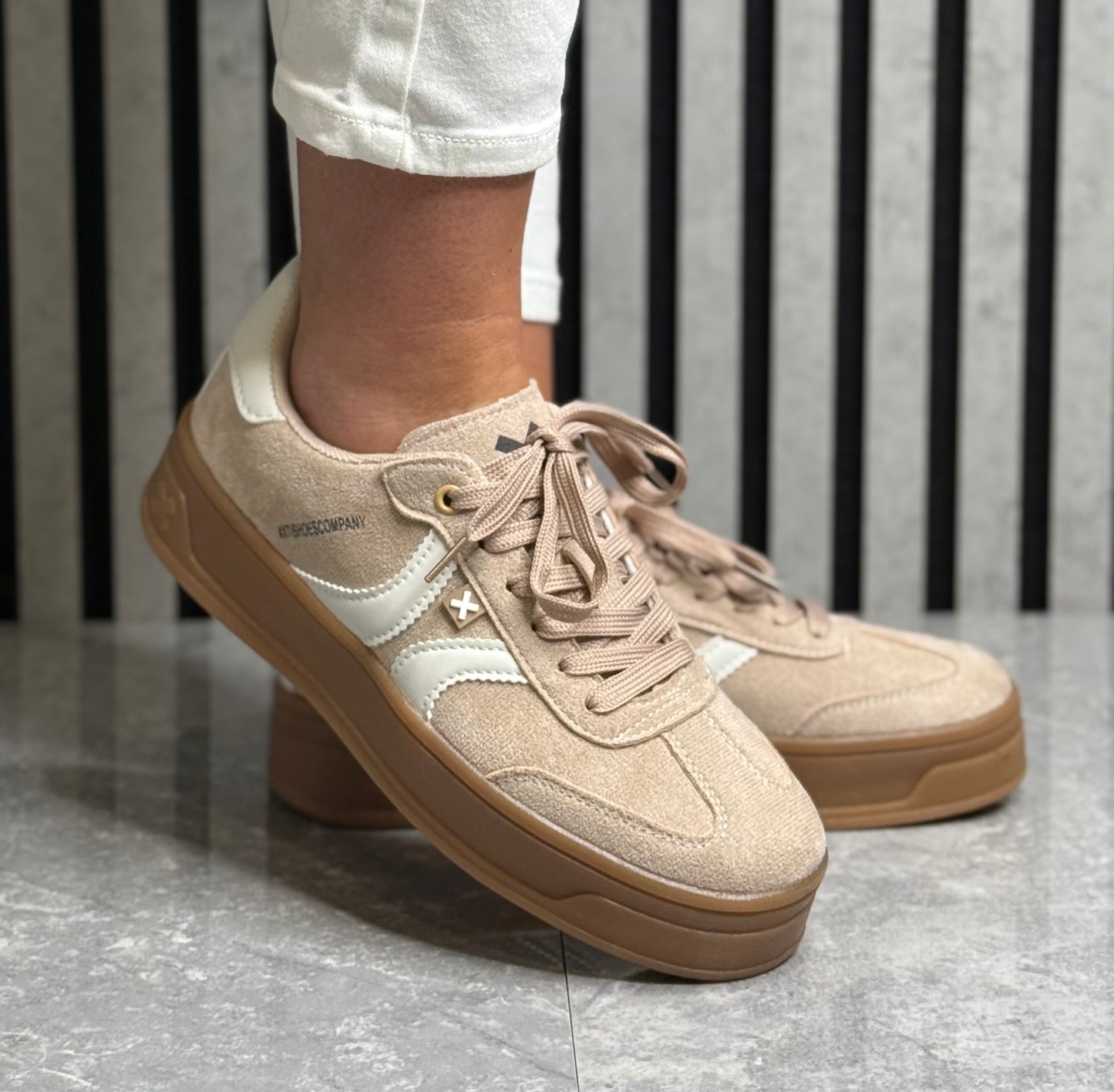 Xti - Beige Gum Sole Platform Trainer (143644)