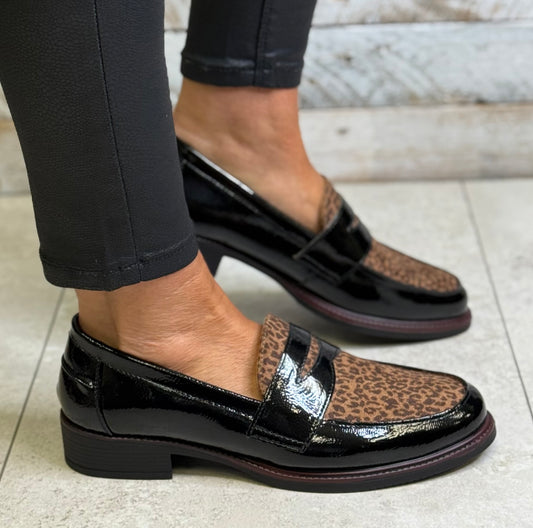 Lunar - 'Titan' Black Patent Combo Loafer