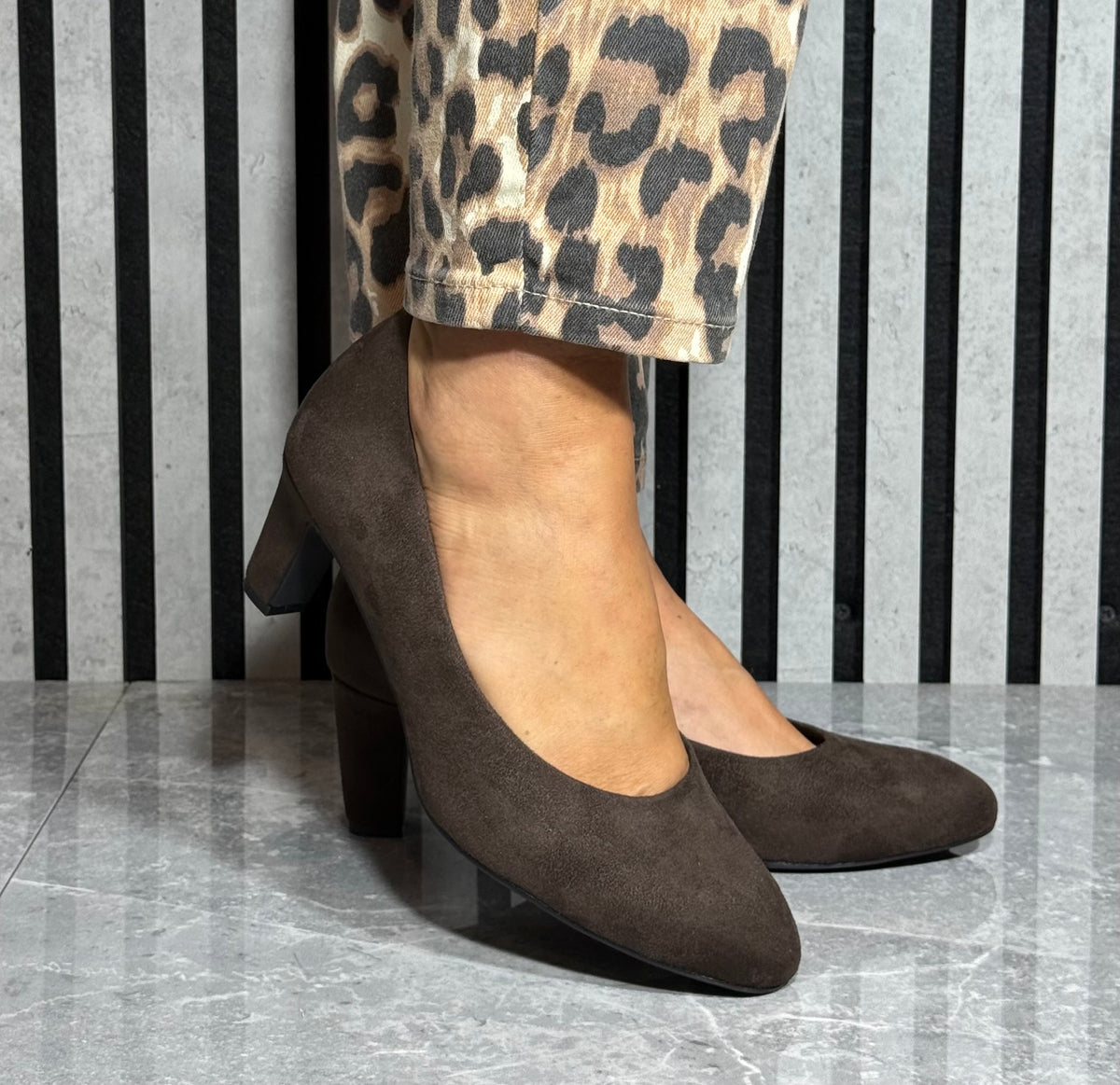 Tamaris - Mocca Faux Suede Court Shoe
