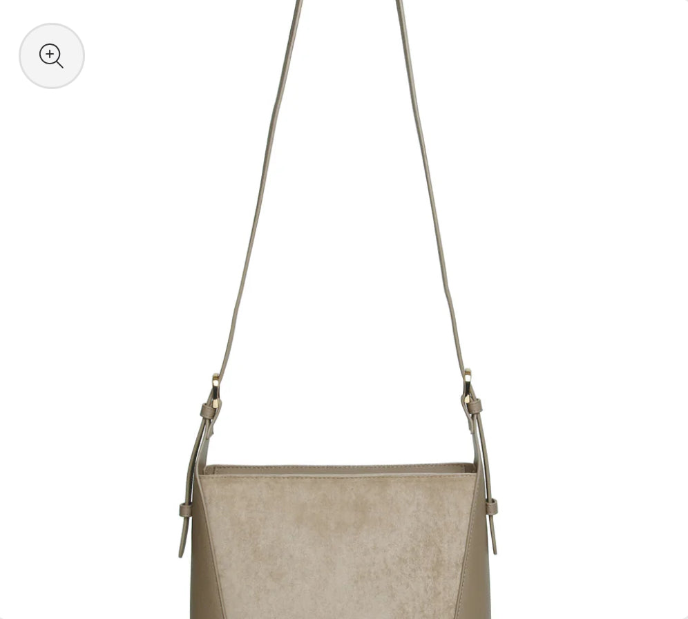 Alice Wheeler - Mink Faux Suede Kensington Crossbody Bag