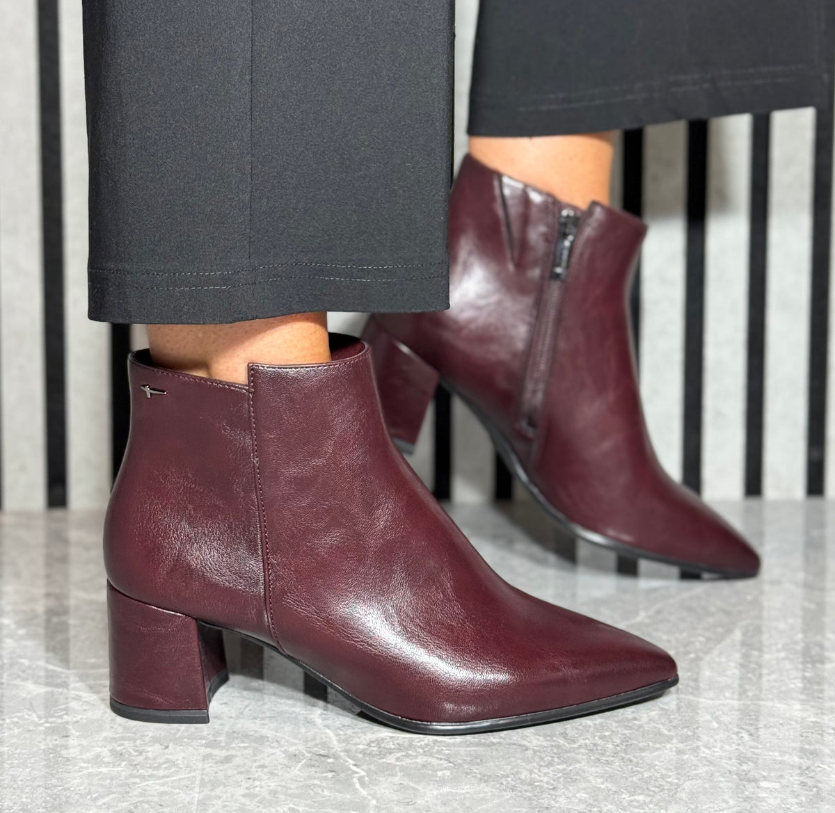 Tamaris - Merlot Block Heel Ankle Boot