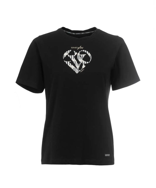 S’questo - Black ‘Sunset Glow’ Tee