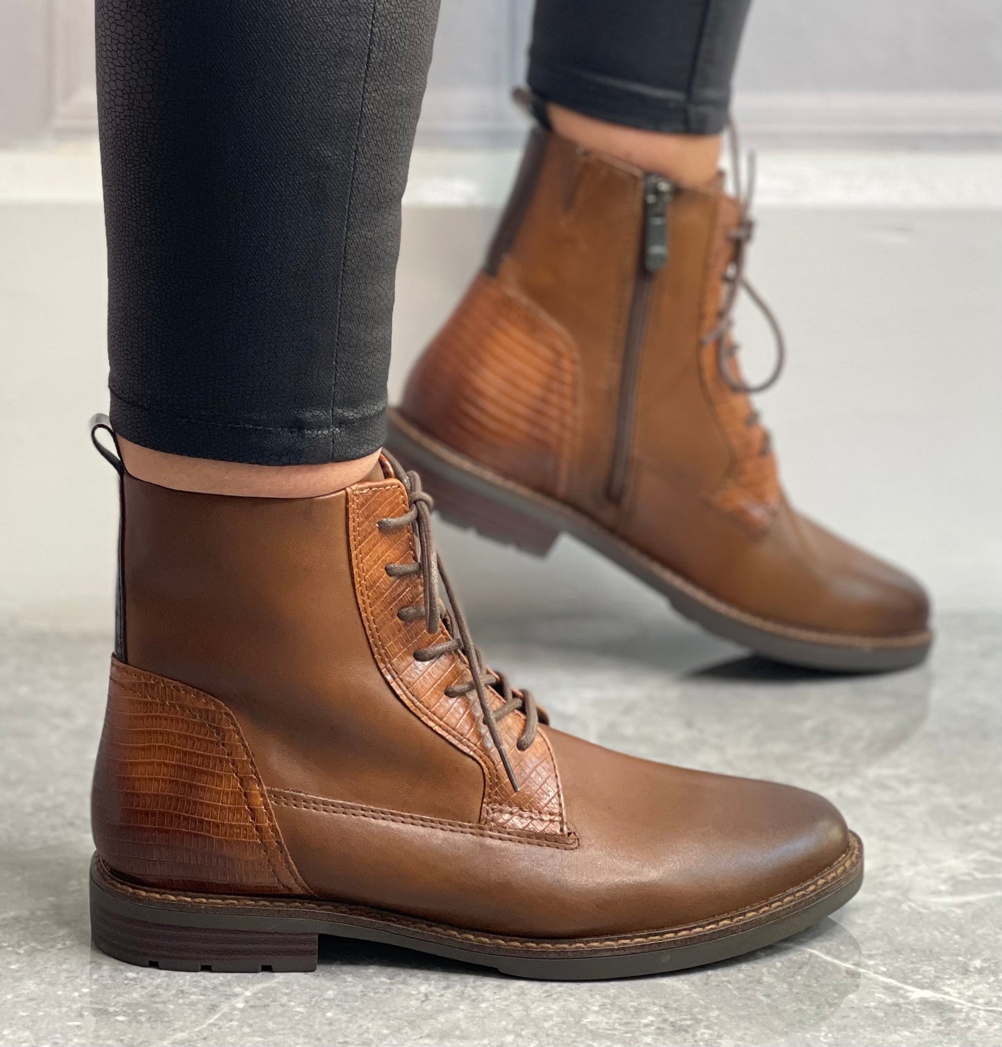 Marco Tozzi - Cognac Leather Boot