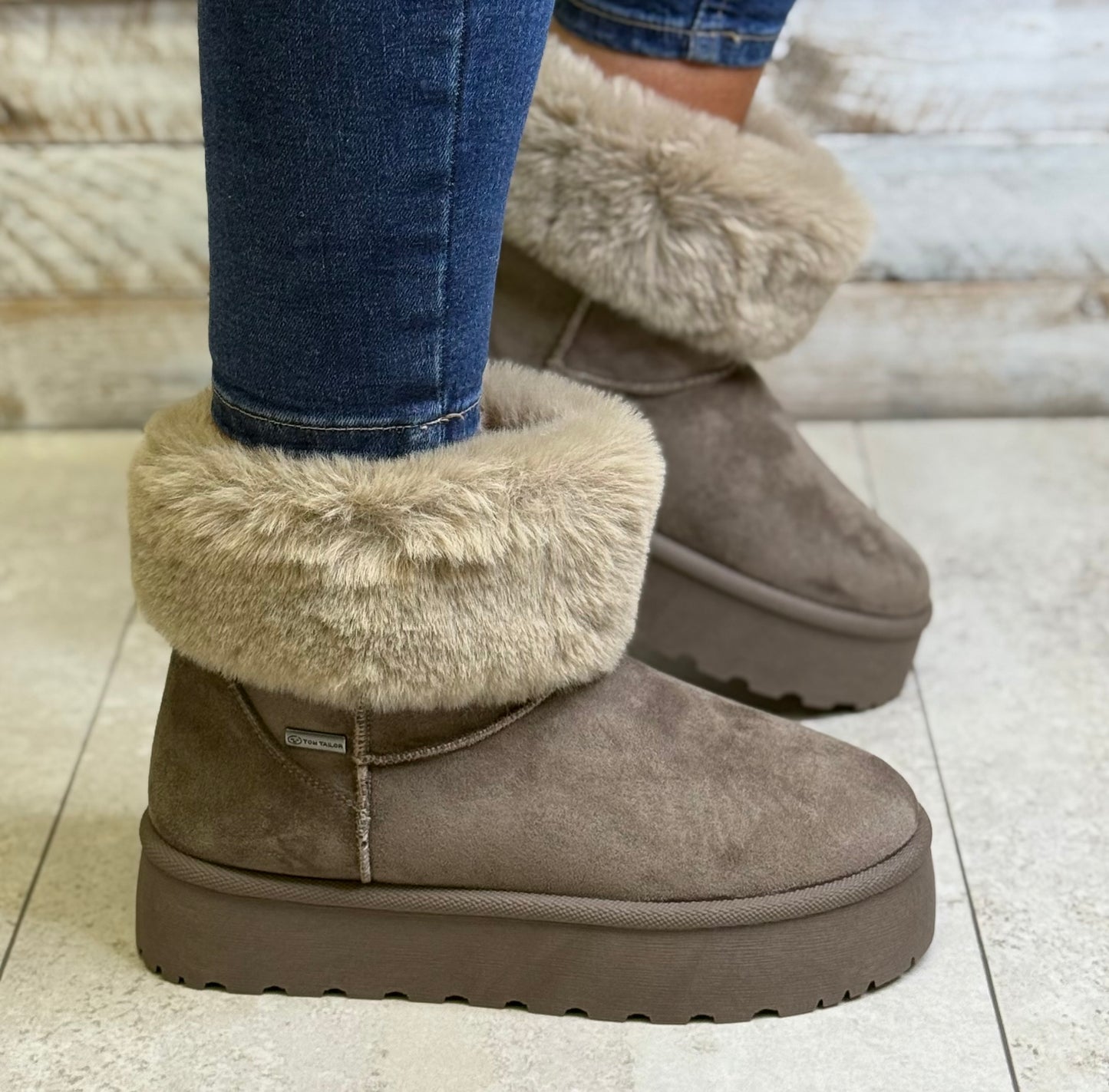 Tom Tailor - Mink Faux Fur Cuff Boot