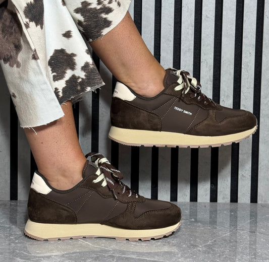 Teddy Smith - Brown/Cream Trim Trainer (121141)