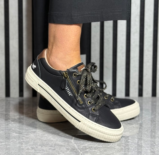 Mustang - Black Combo Side Zip Trainer