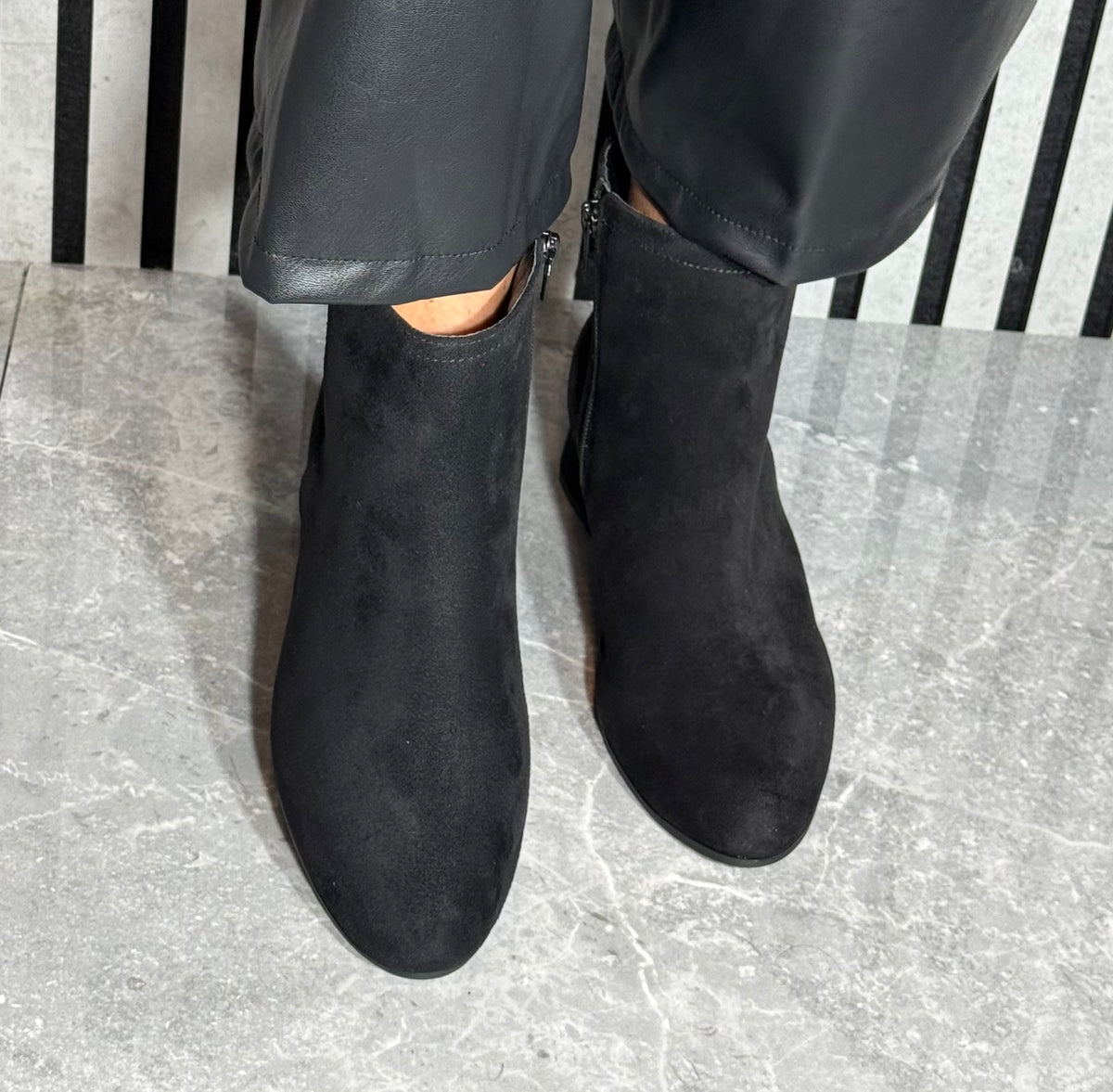 Jana -  Black Block Heel Ankle Boot