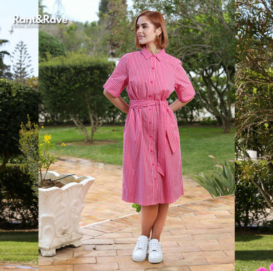 Rant & Rave - ‘Alicia’ Pink Shirt Dress