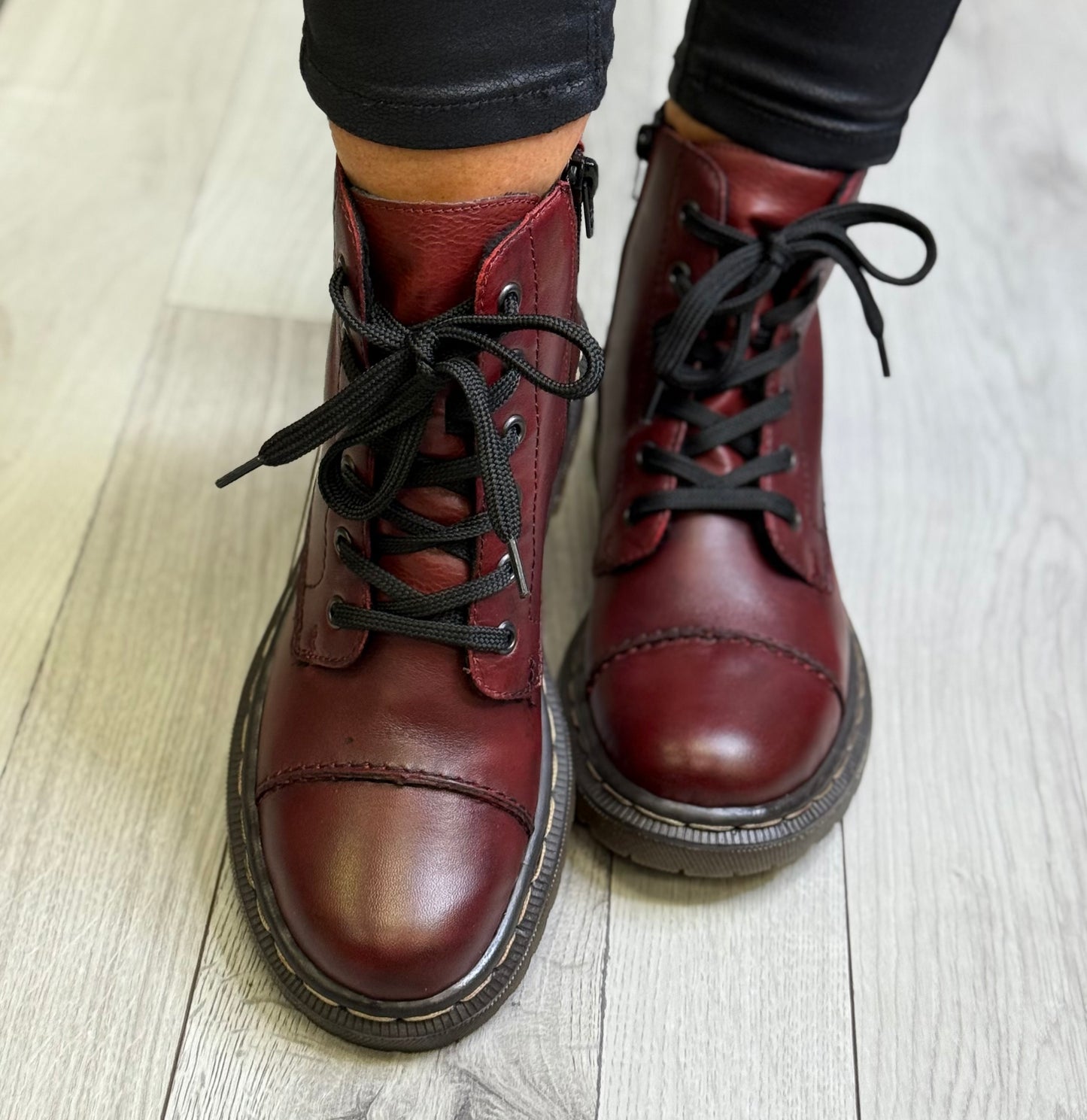 Rieker - Burgundy Lace Boot