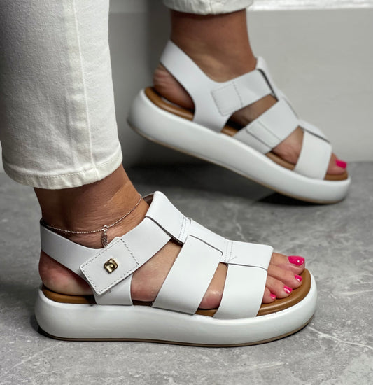 Pegada - White Soft Leather Sandal