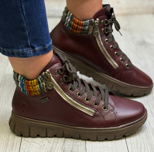 Rieker - Burgundy ‘Tex’ Ankle Boot