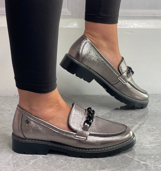 Zanni & Co - 'Daqia One' Pewter Loafer