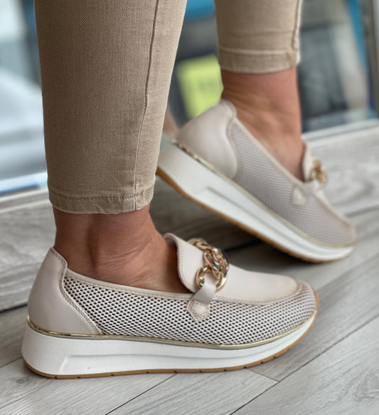Marco Tozzi - Cream Mix Casual Loafer