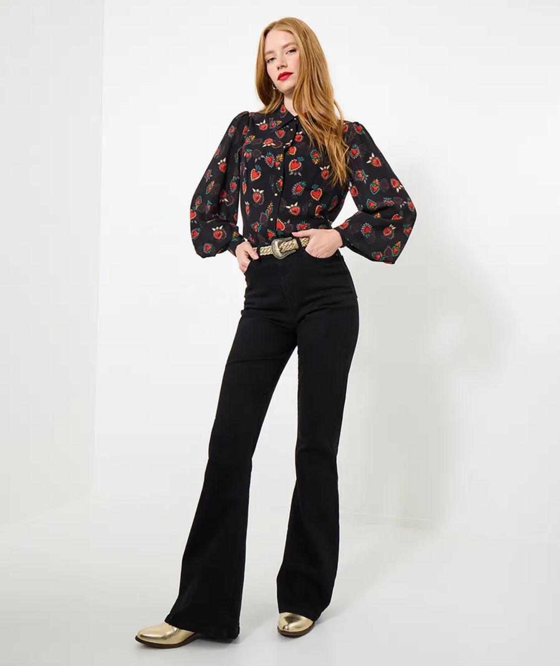 Joe Browns - Heart Print Georgette Blouse With Cami.