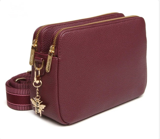 Alice Wheeler - Berry Double Zip Crossbody