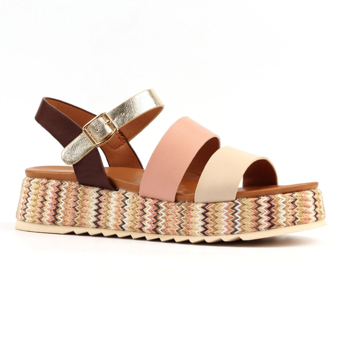 Lunar - 'Berkley’ Beige Combo Platform Sandal