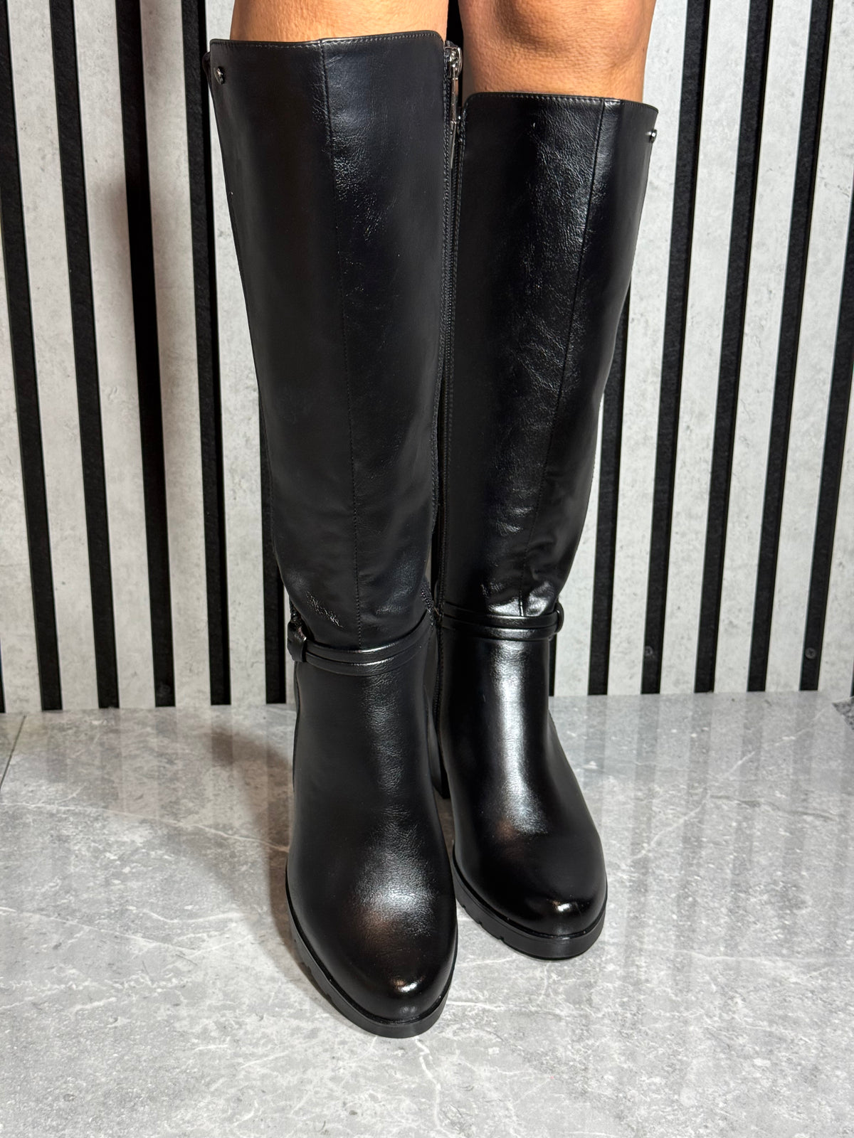Patrizio Como - 'Igne ' Black Combo Long Leather Boot