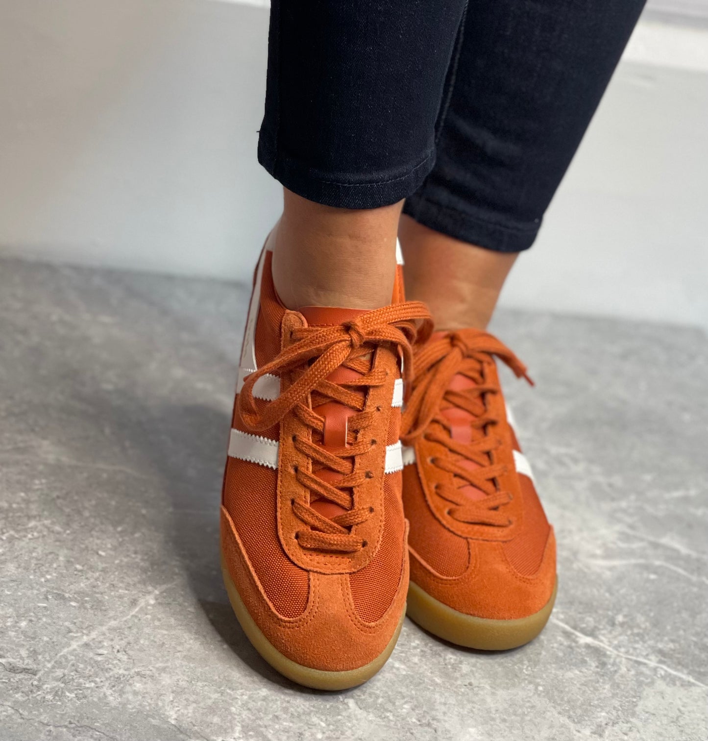 Gola - 'Tornado' Moody Orange/ Off White Leather Trainer