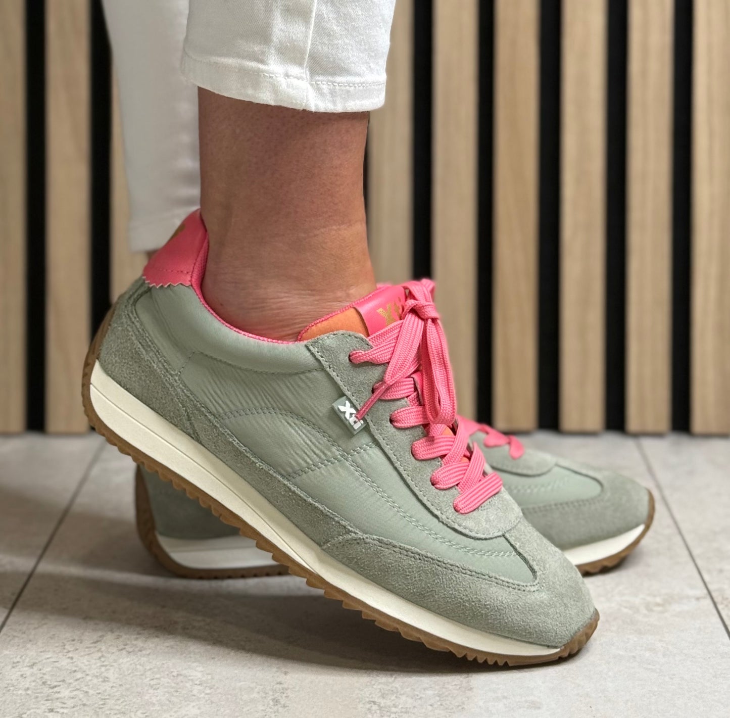 Xti - Khaki/Pink Combo Trainer (145209)