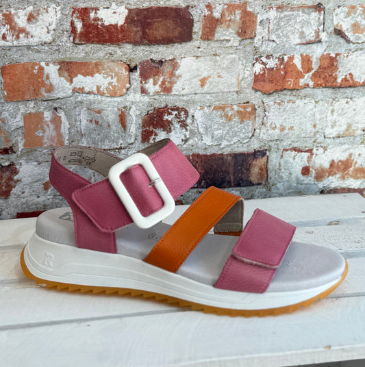 Rieker - Pink Combo Leather Sandal