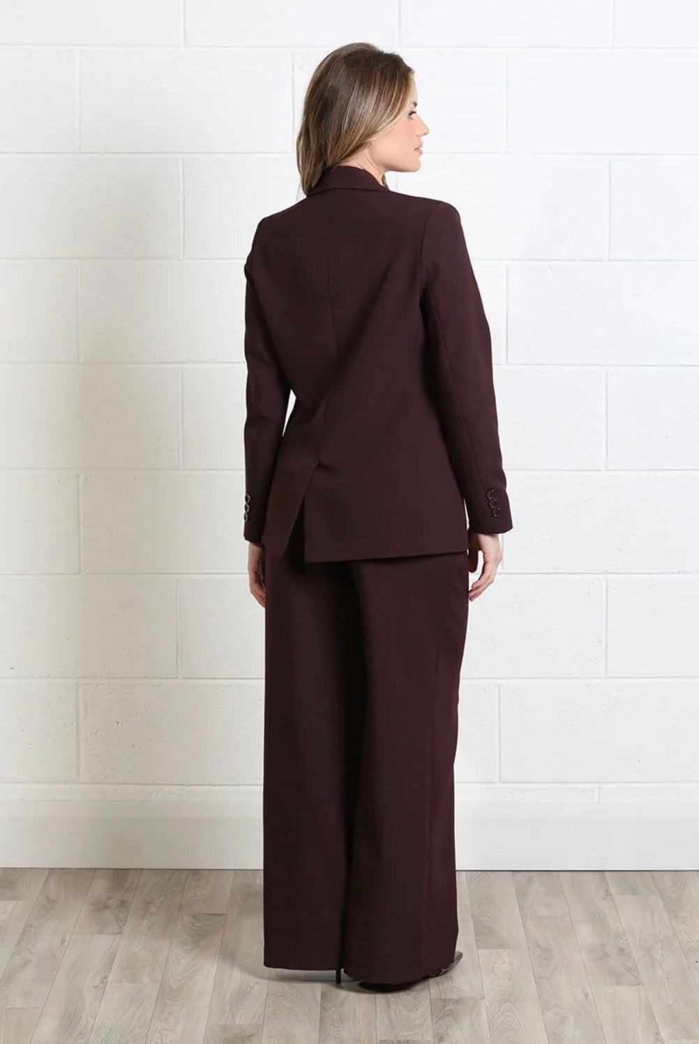 Rant & Rave - 'Teresa’ Aubergine Wide Leg Trouser